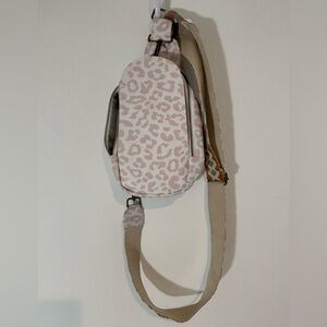 Women’s Leopard White Crossbody Purse/Belt Bag Tribal Strap Adjustable Casual